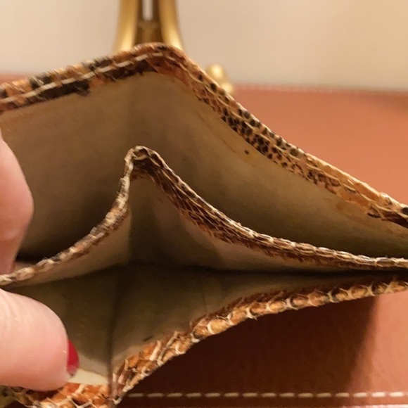 Snakeskin convertible clutch and matching wallet